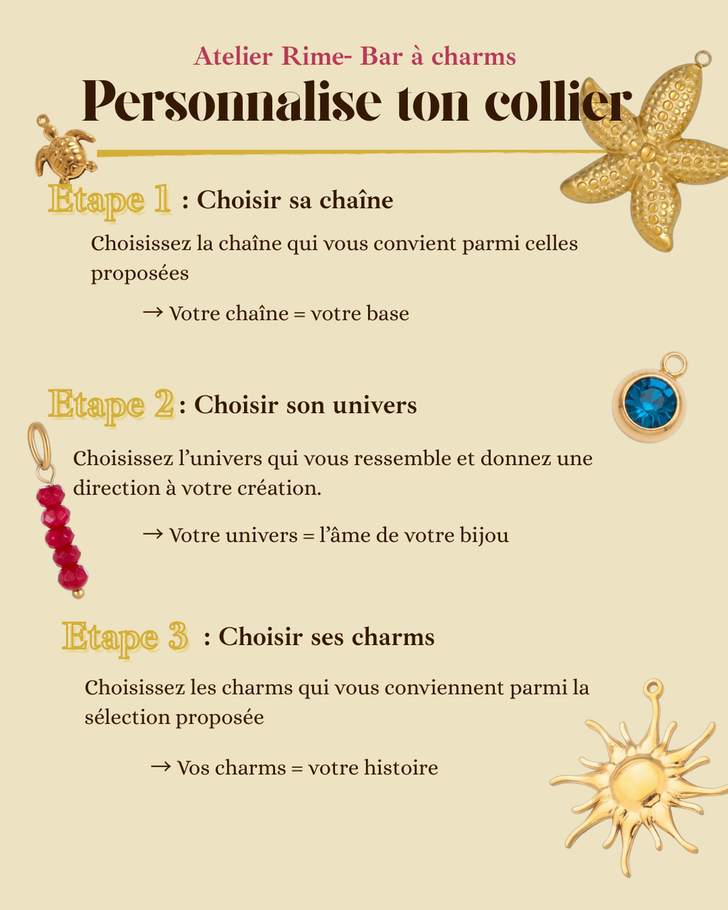 Collier personnalisable - chaîne dorée