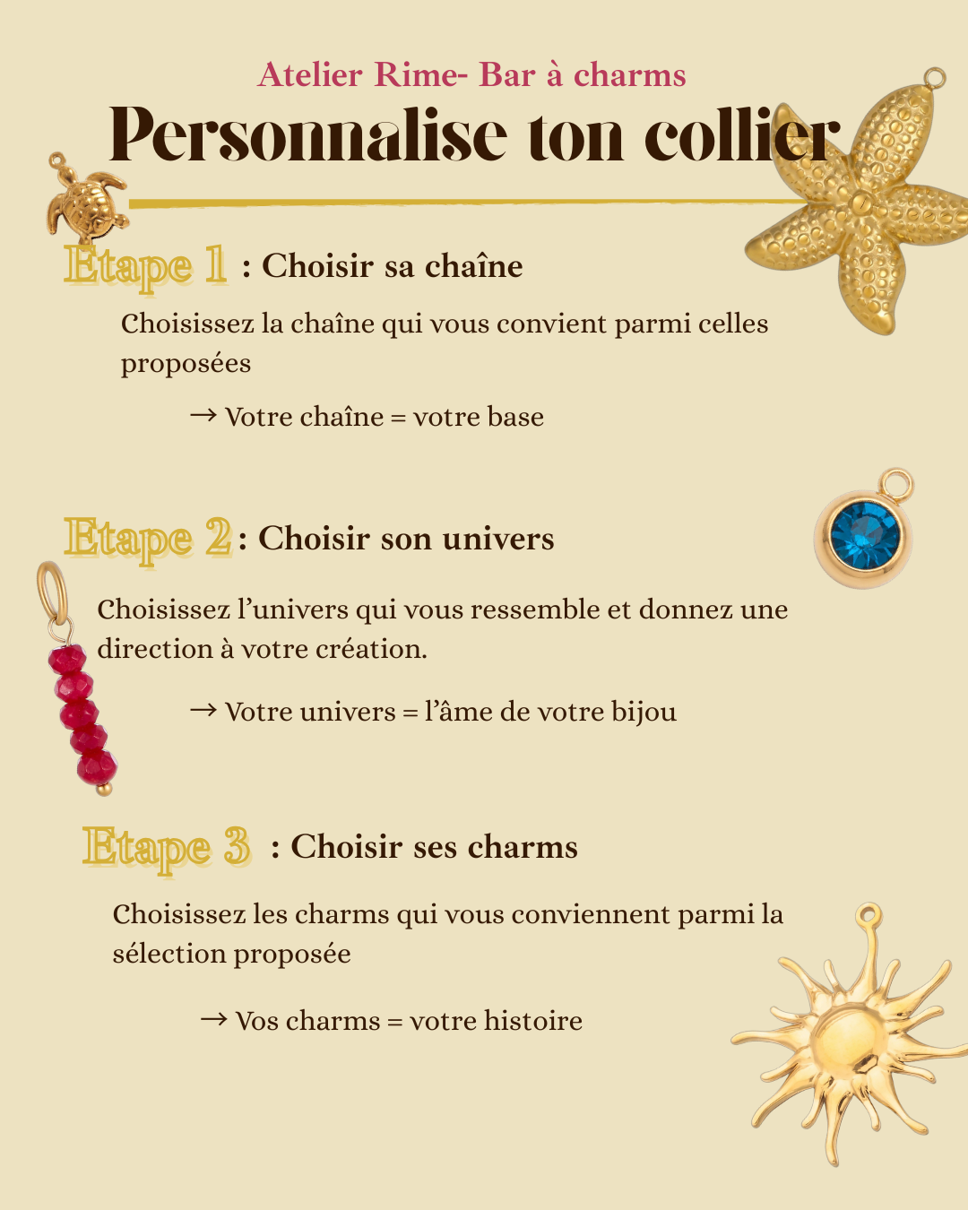 Collier personnalisable - chaîne dorée