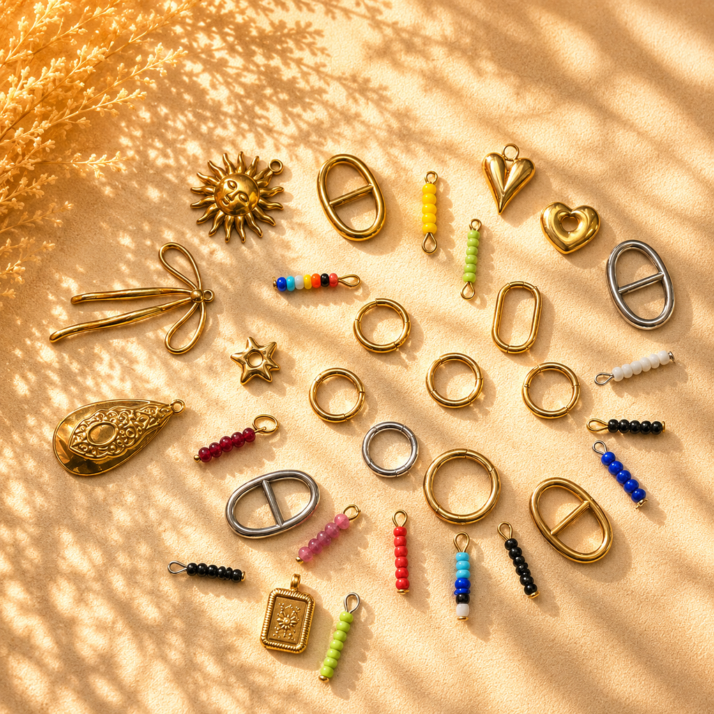 Boucles d'oreilles - Anneau personnalisable avec charms