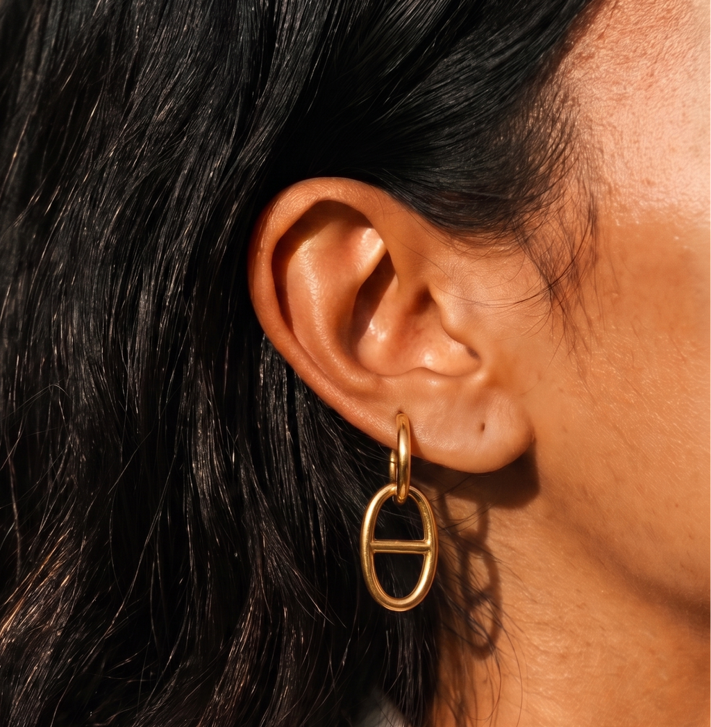 Boucles d'oreilles - Anneau personnalisable avec charms