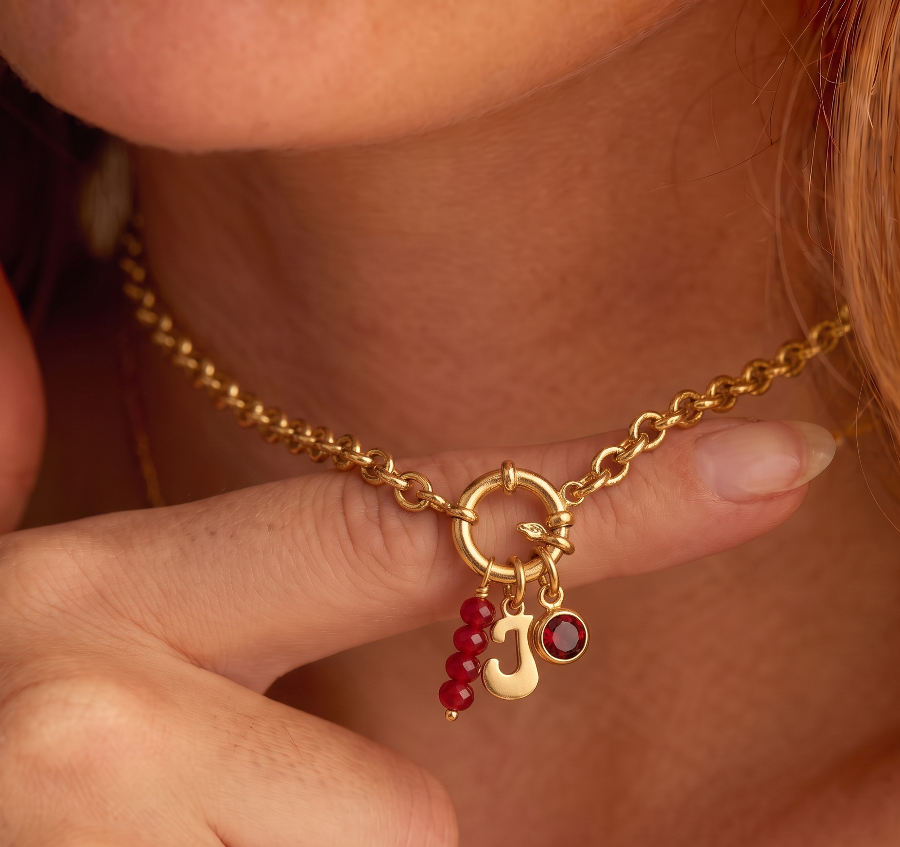 Collier personnalisable charms - Anneau rond