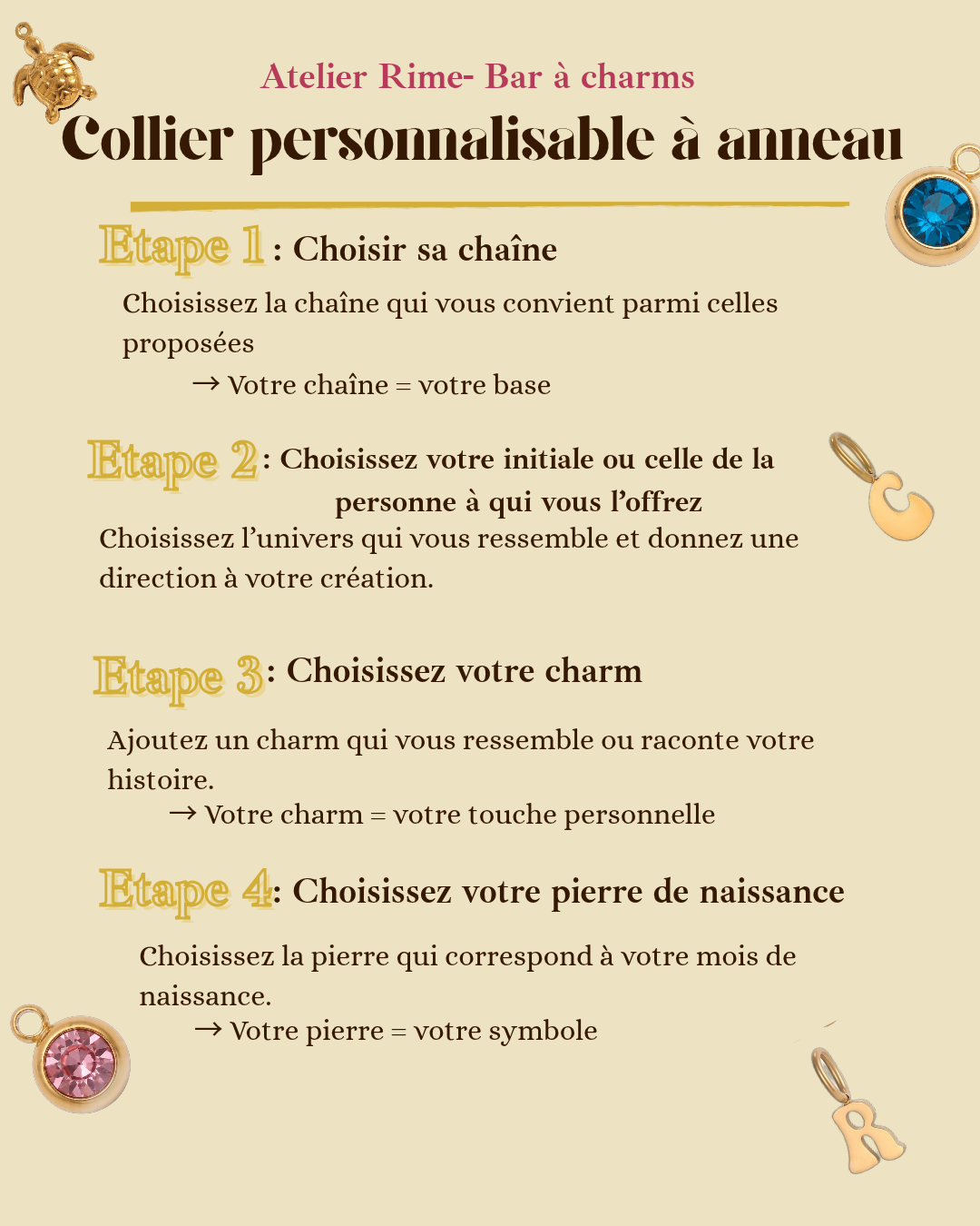 Collier personnalisable charms - Anneau rond