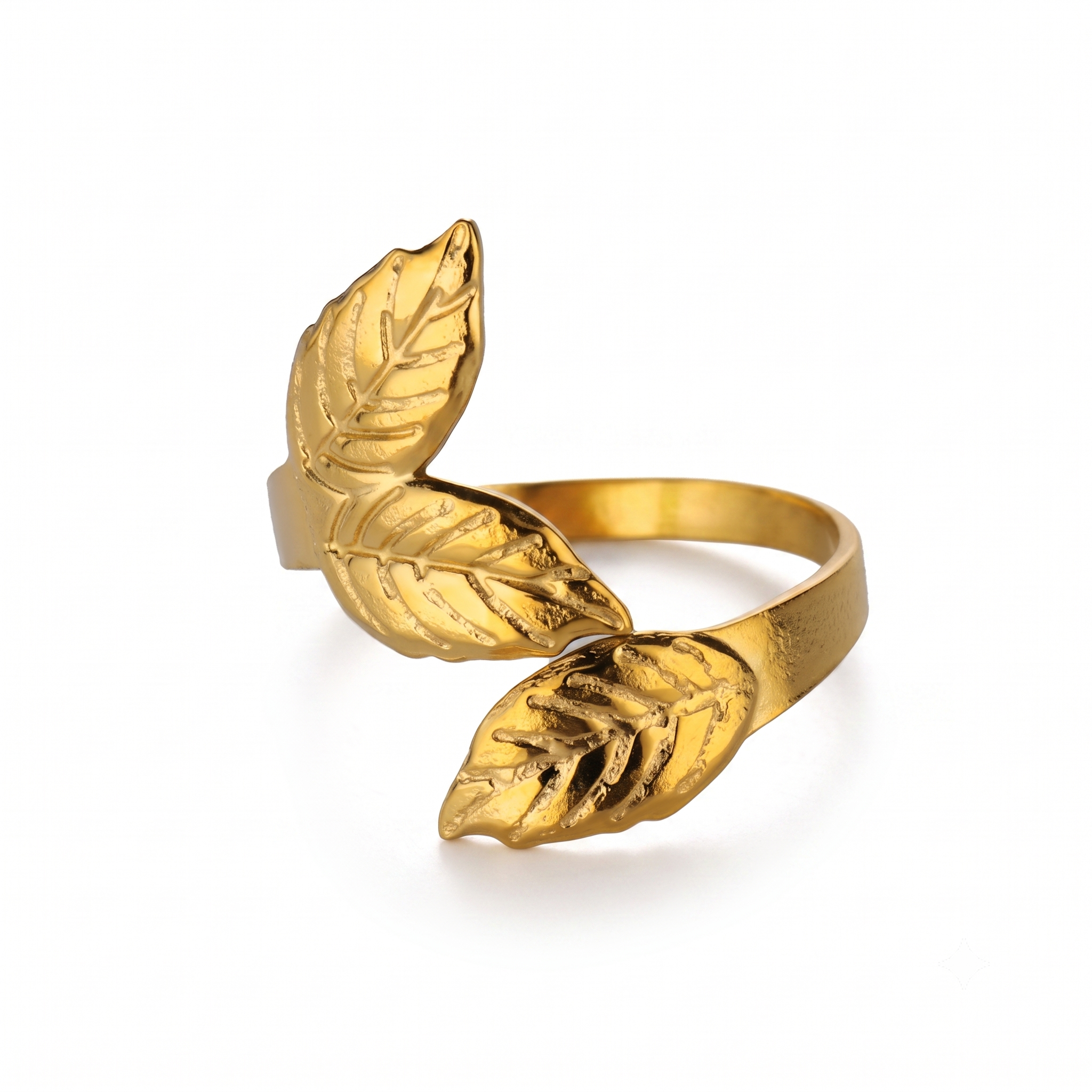 Bague Aura dorée en acier inoxydable ajustable élégante pour femme , tendance unique 