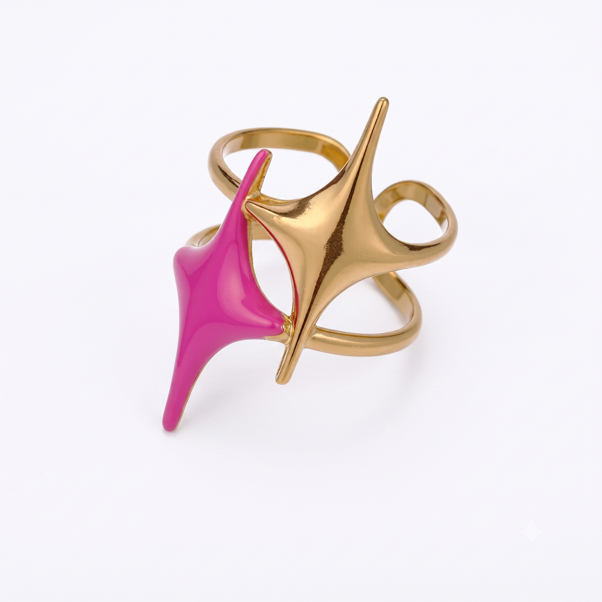 Bague Nova Rose dorée en acier inoxydable, bijou élégant et raffiné pour femme résistant à l’eau.